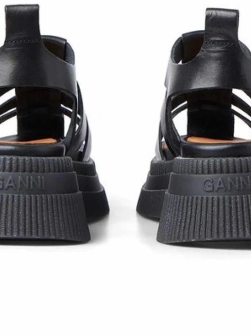 GANNI CREEPER SANDALS WITH PLATFORM SOLE - BLACK